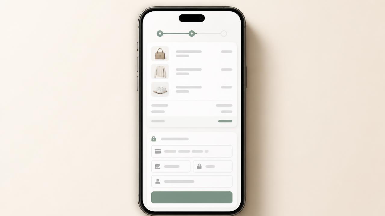 Captură de ecran checkout mobil magazin fashion